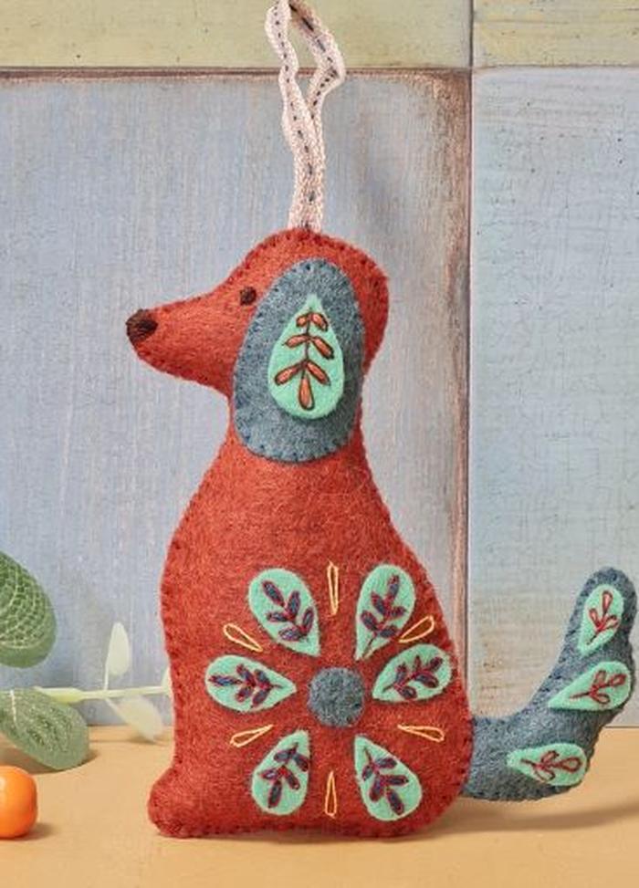 Corinne Lapierre Folk Embroidered Dog Felt Craft Mini Kit