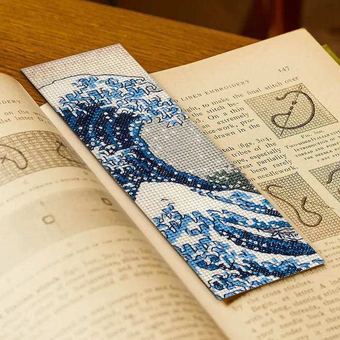 DMC British Museum Cross Stitch Bookmark Kit - The Great Wave by Katsushika Hokusai - Image 3