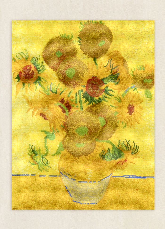 DMC National Gallery Cross Stitch Kit - Sunflowers Vincent Van Gogh - Image 2