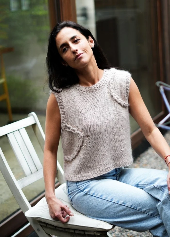 Pope Knits Braided Lines Vest Digital Pattern - Image 3