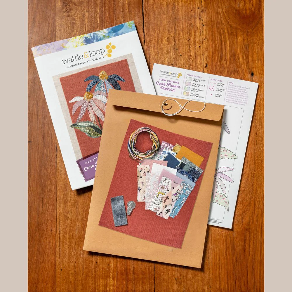 Wattle & Loop Coneflower Slow Stitching Kit - Image 2